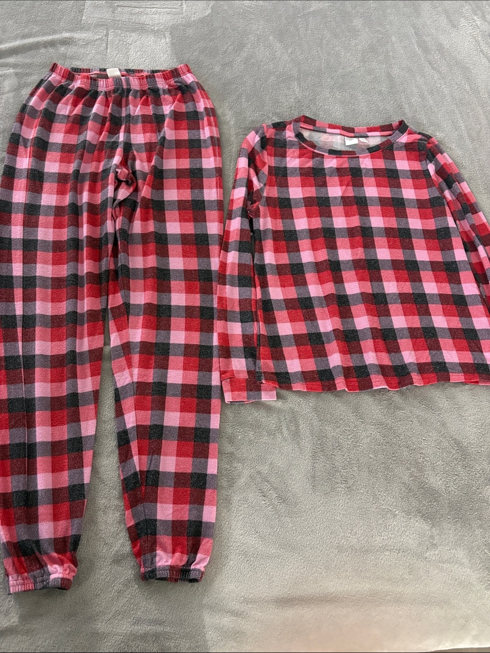 bp Red and Pink Plaid Two-Piece Pajama Set